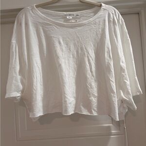 NWT Good American White Cropped T-shirt Raw Hem 3XL